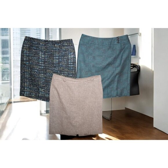 Women's Skirt Bundle - Ann Taylor, Textured Tweed, Plaid - Size 6P - Picture 5 of 16